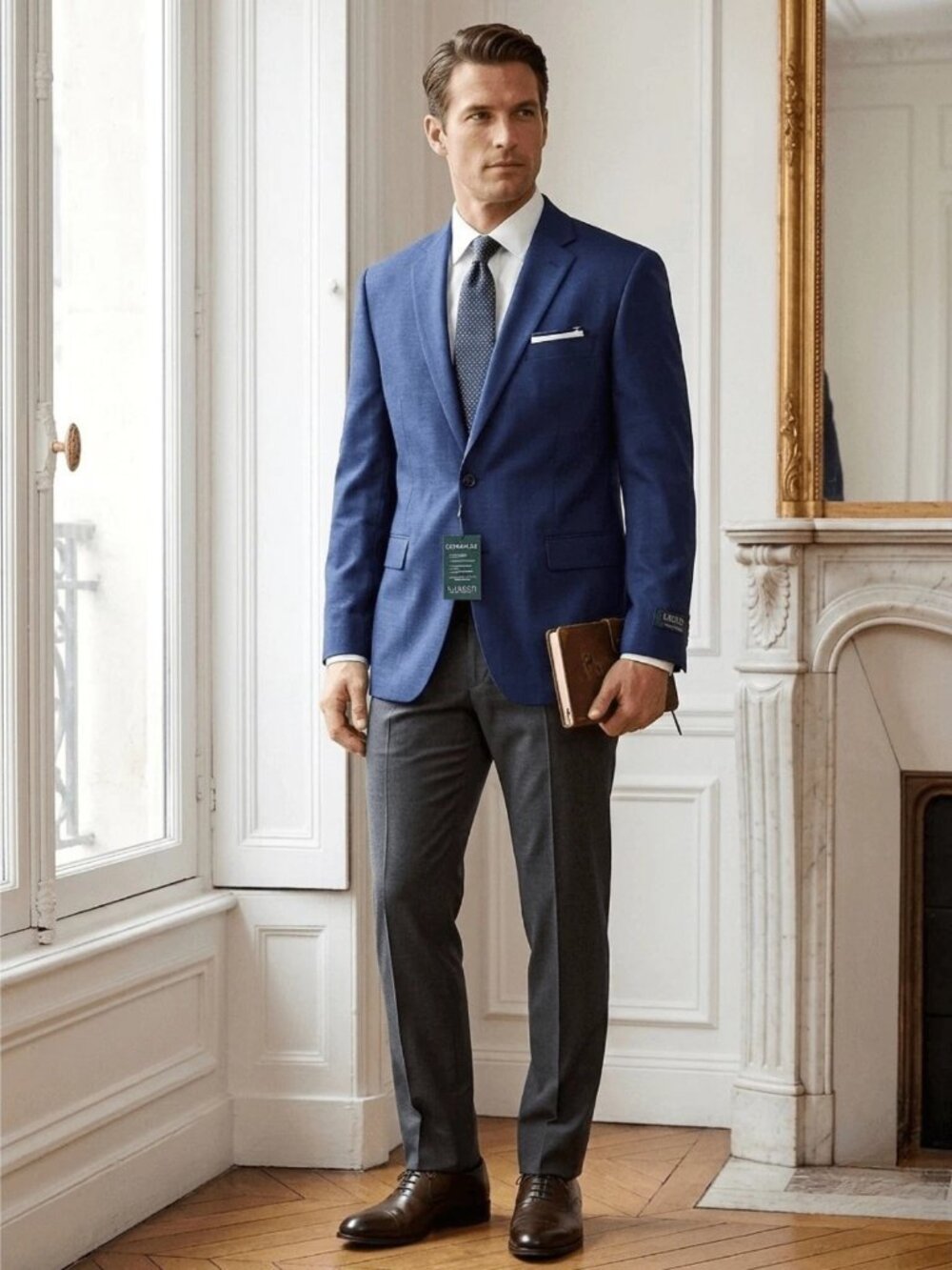 Lauren Ralph Lauren 54L Mens Blue Blazer Sport Coat Classic Fit Ultra Flex